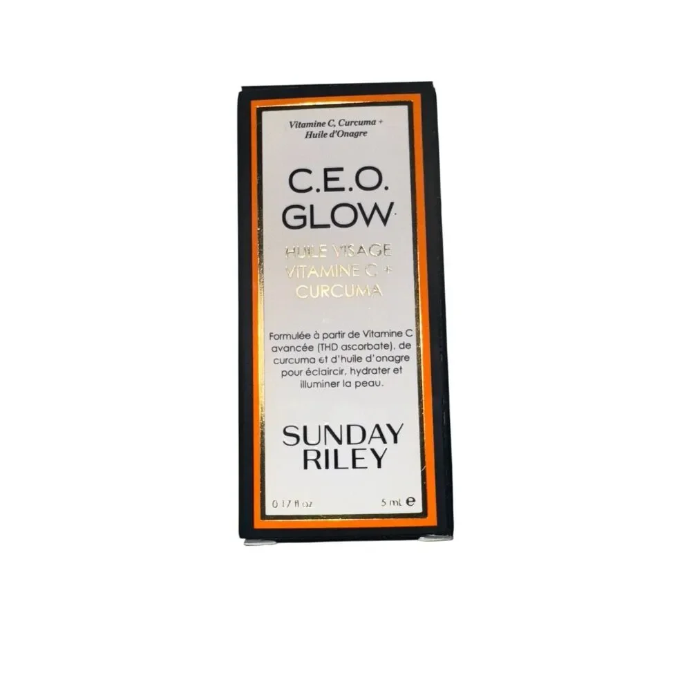 Sunday Riley CEO Glow Vitamin C + TURMERIC FACE OIL Primrose Skin .17 oz/5mL New
